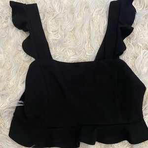 Ruffle sleeve flounce crop top